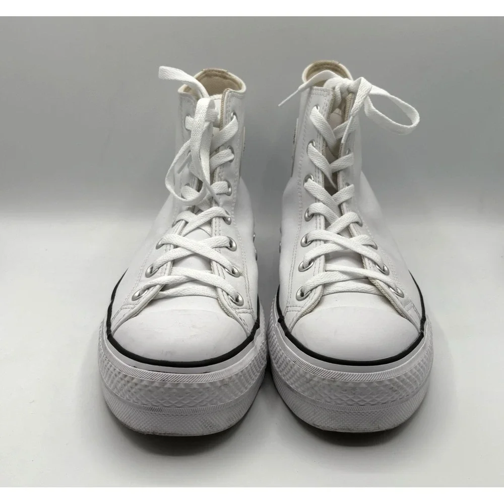 CONVERSE Chuck Taylor All Star Lift Shoe Women's Size 10 White Leather High Top‎
